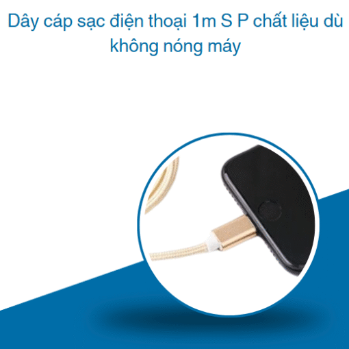 Dây cáp sạc điện thoại 1m S P chất liệu dù không nóng máy - Hình ảnh 6