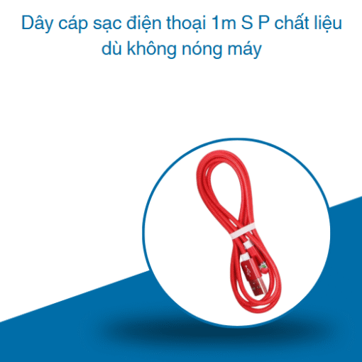 Dây cáp sạc điện thoại 1m S P chất liệu dù không nóng máy - Hình ảnh 5