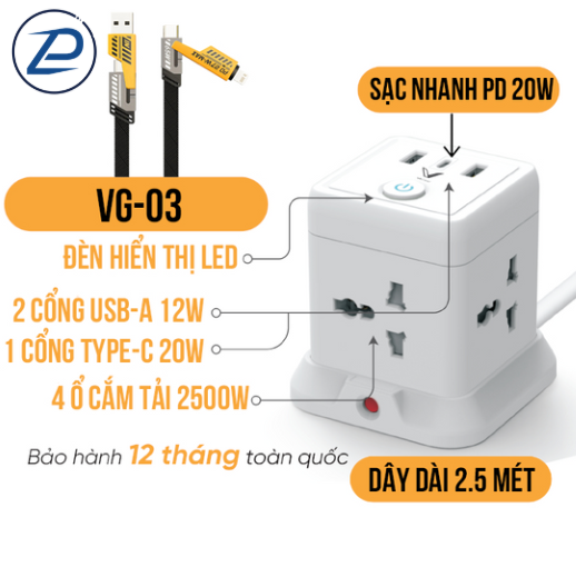 ổ cắm sạc điện thoại nhanh vigear của phụ kiện zyper